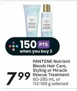 Sobeys PANTENE Nutrient Blends Hair Care, Styling or Miracle Rescue Treatment 60-285 mL or 112-169 g offer