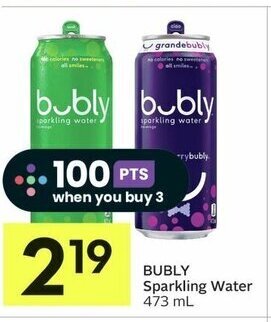 IGA BUBLY Sparkling Water 473 mL offer