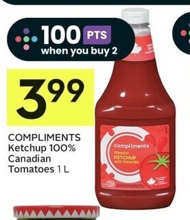 IGA COMPLIMENTS Ketchup 100% Canadian Tomatoes 1 L offer