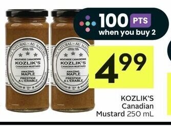 IGA KOZLIK'S Canadian Mustard 250 mL offer