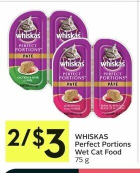 IGA WHISKAS Perfect Portions Wet Cat Food 75 g offer