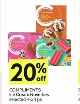 IGA COMPLIMENTS Ice Cream Novelties 4-24 pk offer