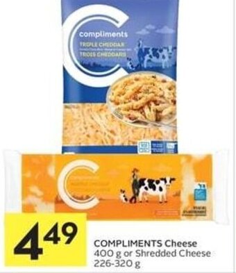 IGA COMPLIMENTS Cheese 400 g or Shredded Cheese 226-320 g offer