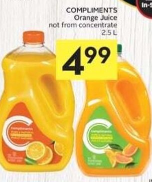 IGA COMPLIMENTS Orange Juice 2.5 L offer