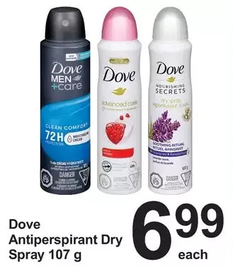 Pharmasave Dove antiperspirant dry spray offer