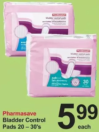 Pharmasave Pharmasave bladder control pads offer