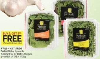 IGA FRESH ATTITUDE Salad Baby Spinach, Spring Mix or Baby Arugula product of USA 142 g offer
