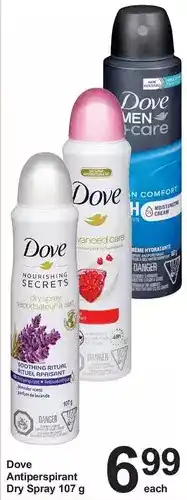 Pharmasave Dove antiperspirant dry spray offer