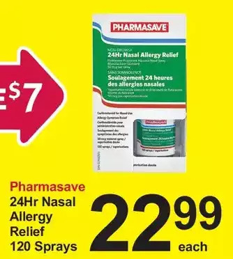 Pharmasave Pharmasave 24hr nasal allergy relief 120 sprays offer
