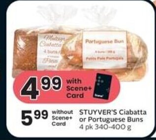 IGA STUYVER'S Ciabatta or Portuguese Buns offer