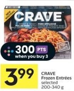 IGA CRAVE Frozen Entrées selected 200-340 g offer
