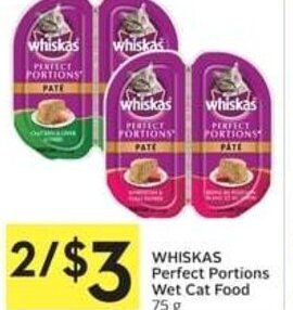 IGA WHISKAS Perfect Portions Wet Cat Food 75 g offer