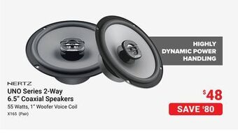 Visions Electronics Nertz uno series 2-way 6.5 coaxial speakers offer
