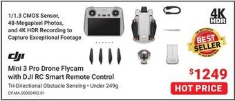 Visions Electronics Dji mini 3 pro drone flycam with dji rc smart remote control offer
