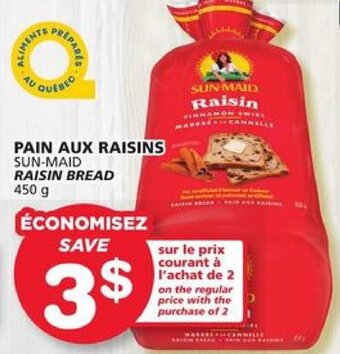 IGA Raisin bread 450g offer