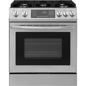 Best Buy Insignia 30 4.8 cu. ft. true convection 5-burner slide-in gas air fry range (ns-rgfcgs2) -stainless steel offer