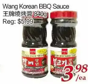 Tone Tai Supermarket Wang korean bbq sauce offer