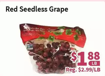 Blue Sky Supermarket Red seedless grape offer