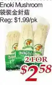 Tone Tai Supermarket Enoki mushroom offer