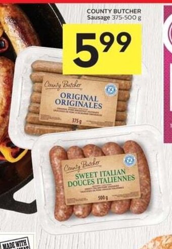 IGA COUNTY BUTCHER Sausage 375-500 g offer