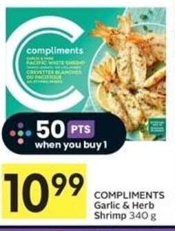 IGA COMPLIMENTS Garlic & Herb Shrimp 340 g offer