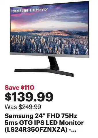 Best Buy Samsung 24" FHD 75Hz 5ms GTG IPS LED Monitor (LS24R350FZNXZA) - offer