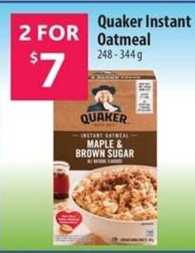 Co-op Quaker Instant Oatmeal offer