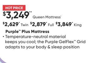 Sleep Country Purple plus mattress offer