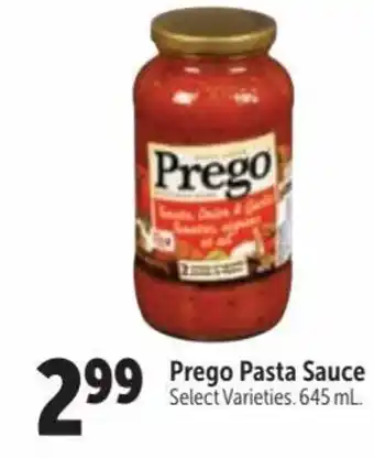 Family Foods Prego Pasta Sauce 645 mL. offer