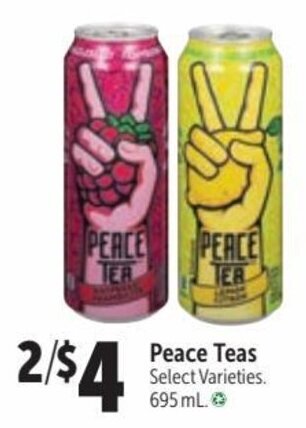Family Foods Peace Teas Select Varieties. 695 Peace Teas Select Varieties. 695 mL.Ⓒ offer