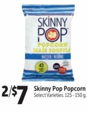 Family Foods Skinny Pop Popcorn  125-150 g. offer