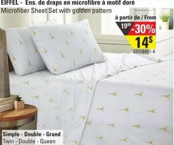 Hart Microfiber Sheet Set with golden pattern offer