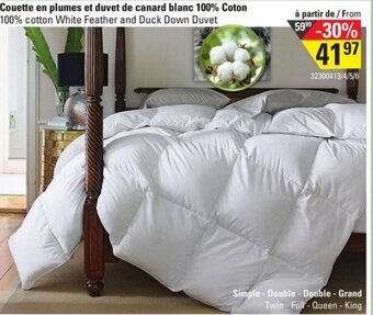 Sushi Shop 100% cotton White Feather and Duck Down Duvet offer