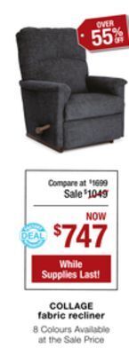 La Z Boy Collage fabric recliner offer