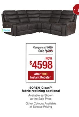 La Z Boy Soren iclean™ fabric reclining sectional offer