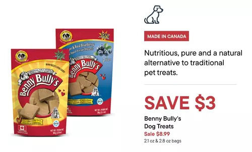 Petvalu Benny bully's dog treats offer