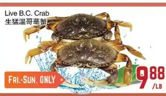 C&C Supermarket Live B.C. Crab offer