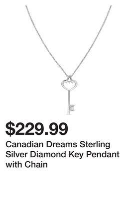 TSC Stores Canadian dreams sterling silver diamond key pendant with chain offer