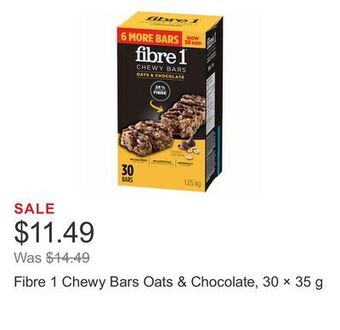 Costco Fibre 1 chewy bars oats & chocolate, 30 × 35 g offer