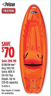 Canadian Tire Pelican sonic 80x 8´ sit-on-top kayak offer