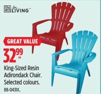 Canadian Tire For living king-sized resin adirondack chair offer