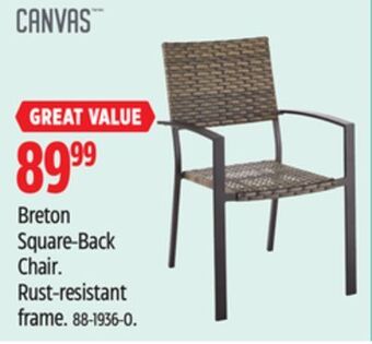Canadian Tire Canvas breton square-back chair offer