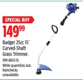 Canadian Tire Badger 25cc 15 curved-shaft grass trimmer offer