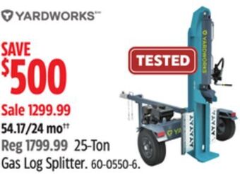 Canadian Tire Yardworks 25-ton gas log splitter offer