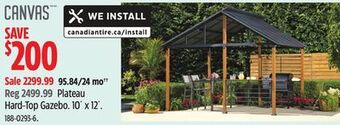 Canadian Tire Canvas plateau hard-top gazebo offer