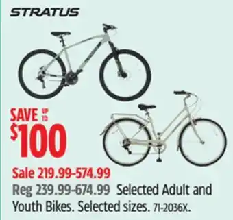 Canadian Tire Stratus selected adult and youth bikes offer