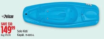 Canadian Tire Pelican solo kids' kayak offer