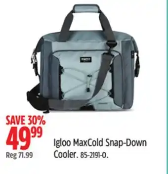 Canadian Tire Igloo maxcold snap-down cooler offer
