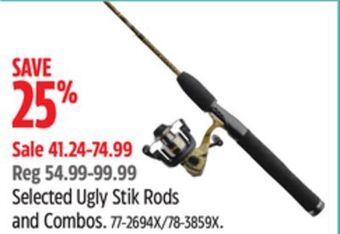 Canadian Tire Selected ugly stik rods and combos offer