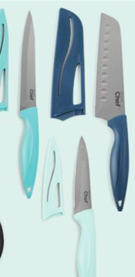 Canadian Tire Master chef knife set with sheaths and grip handles offer